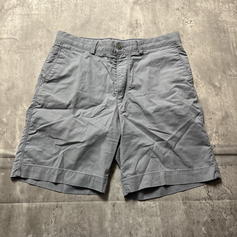 Tommy Bahama Shorts Mens 33 Gray Chino Flat Front Cotton 8'